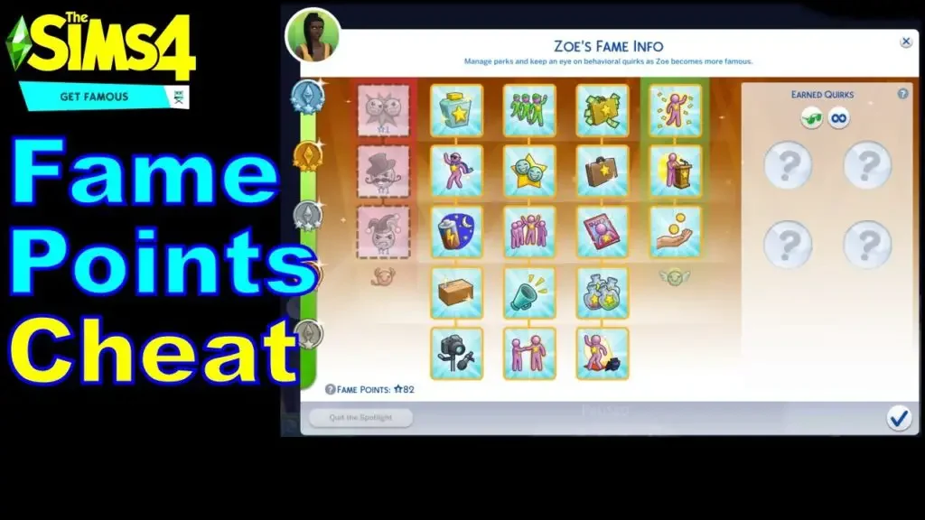 fame points cheat 1 Sims 4 Get Famous: Fame Points Cheat