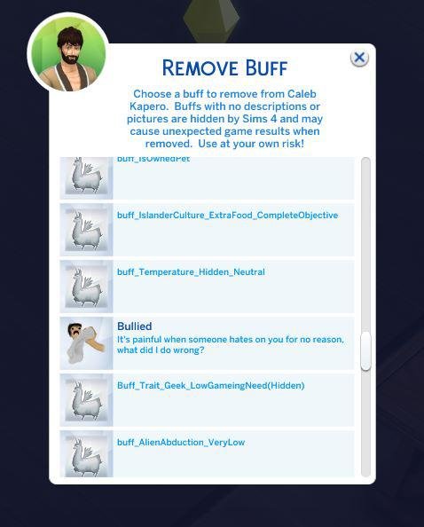 remove buff cheat 2 Guide To Use Remove Buff Cheat in The Sims 4